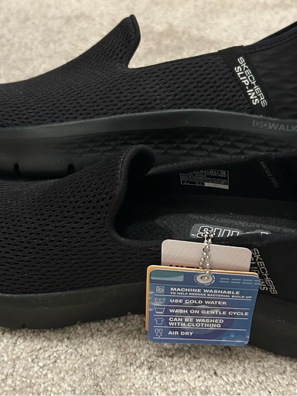Skechers Black Slip-On Athletic Slip-Ins with Ultra Go Cushioning - Picture 2 of 4